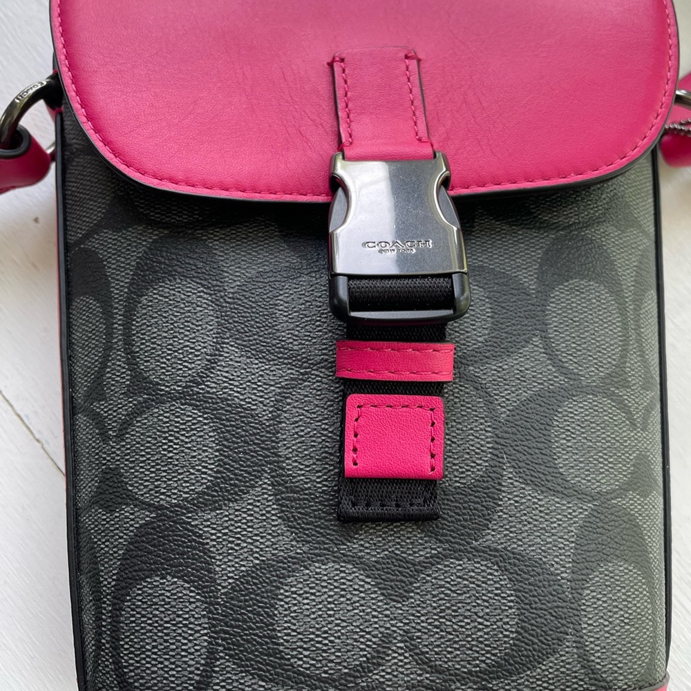 Coach Track Small Flap crossbody bag in Signature Canvas